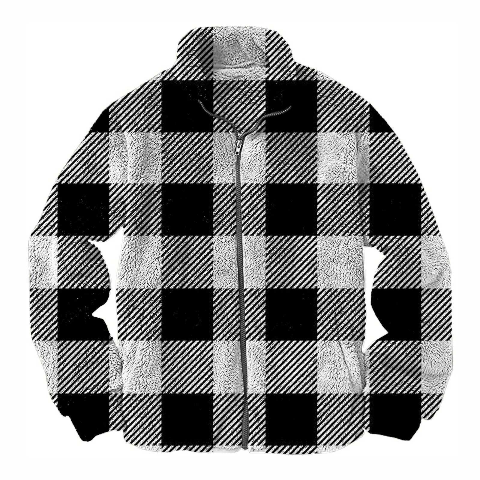 2021 Hot Men Fuzzy Sherpa Jacket Casual Winter Fleece Stand Collar Zip Up Outwear Coat Simple Personality Warm New Jacket XJ241017