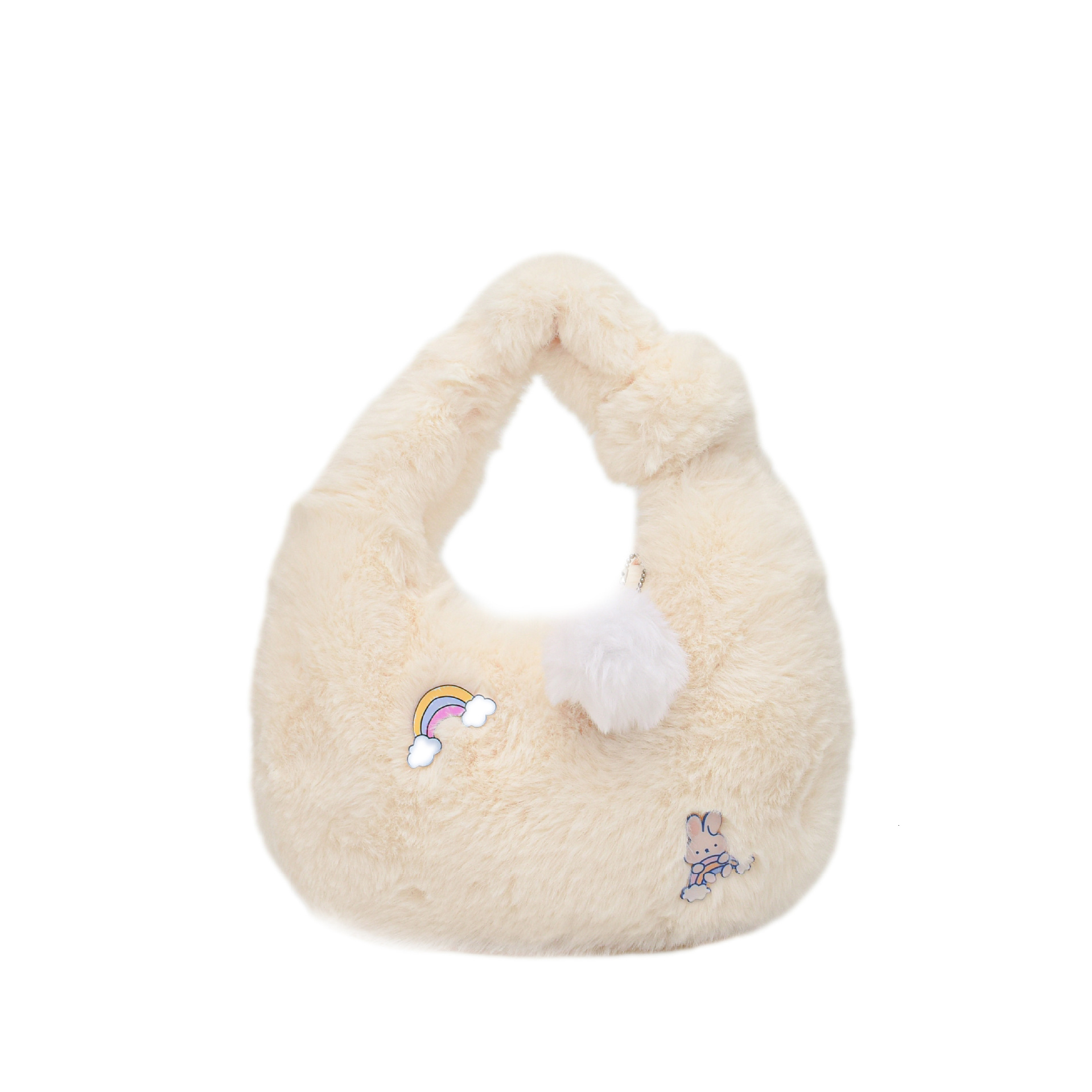 Mao high appearance cartoon cute handmade soft fluffy small bag, niche and sweet women's wool ball bag