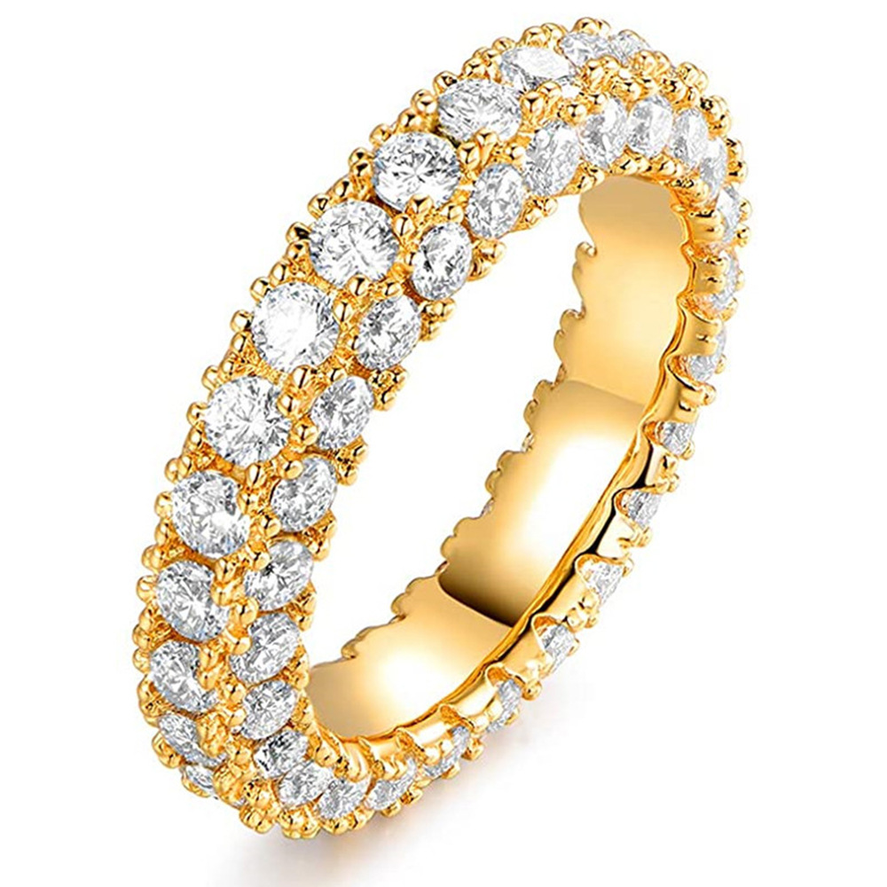 Wedding Ring Eternity Micro Pave Moissanite Diamond Ring Sterling Sier Wedding Band Ring for Women Men Promise Jewelry engagement rings