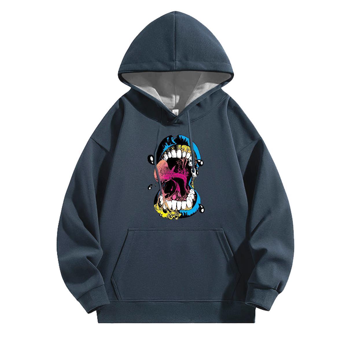 New Hoodie Breathable Soft Loose Fit Mens Hoodie Oversized 2XL 3XL Hoody Hip Hop Velvet Thick