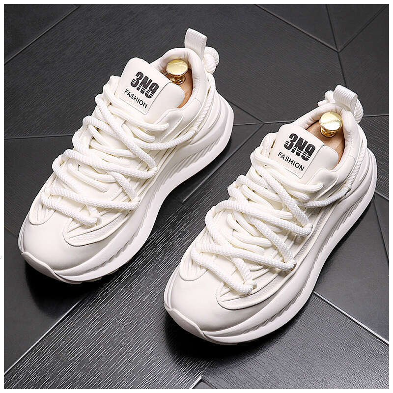 2024 New Fashion Solid Color Chunky Heel men Sneakers Casual Leather Platform Flat Sports Designer Shoes atillas Hombre