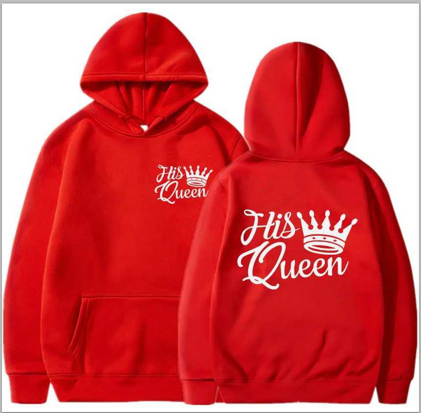 Autumn and Winter Couples Wear Hoodie New Autumn Special Fashion King and Queen Printing Feeling Super Fire Coat SweatshirtX241016