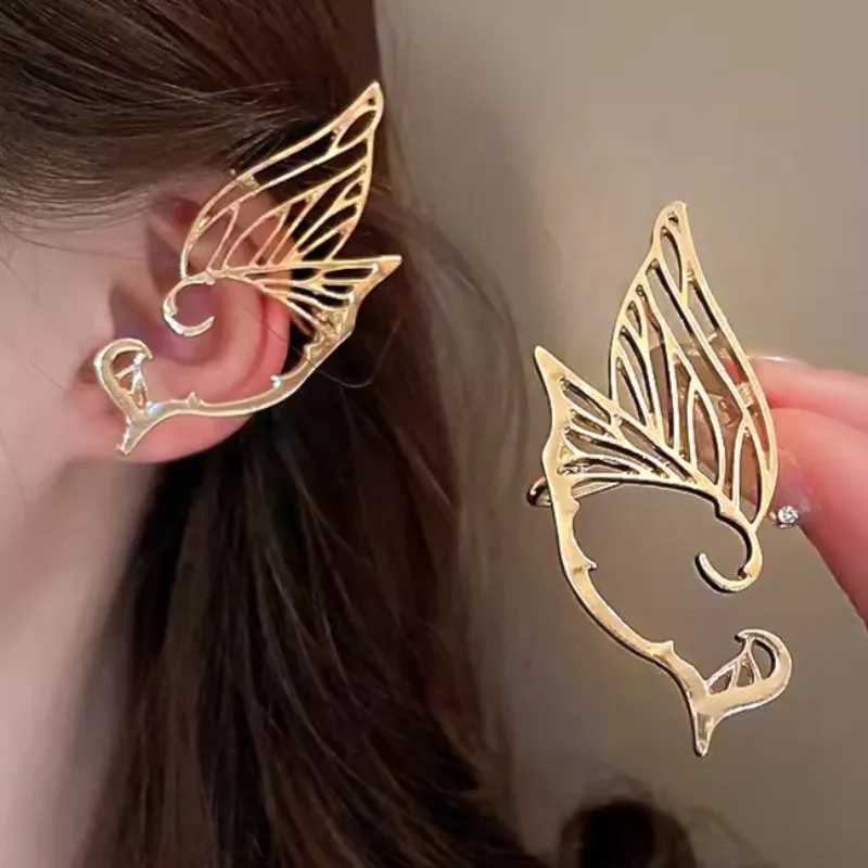 Halloween hollow butterfly earrings retro punk womens earrings girls retro alloy elf earrings pendant elegant jewelry accessories W241017