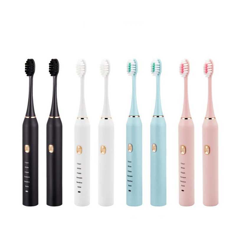 New Arrival Home Applications Electric Toothbrush 6-speed Adult Soft Hair Sound Wave Vibration Travel Oral Brush Head Oral cavity Toothbrush Set G2410