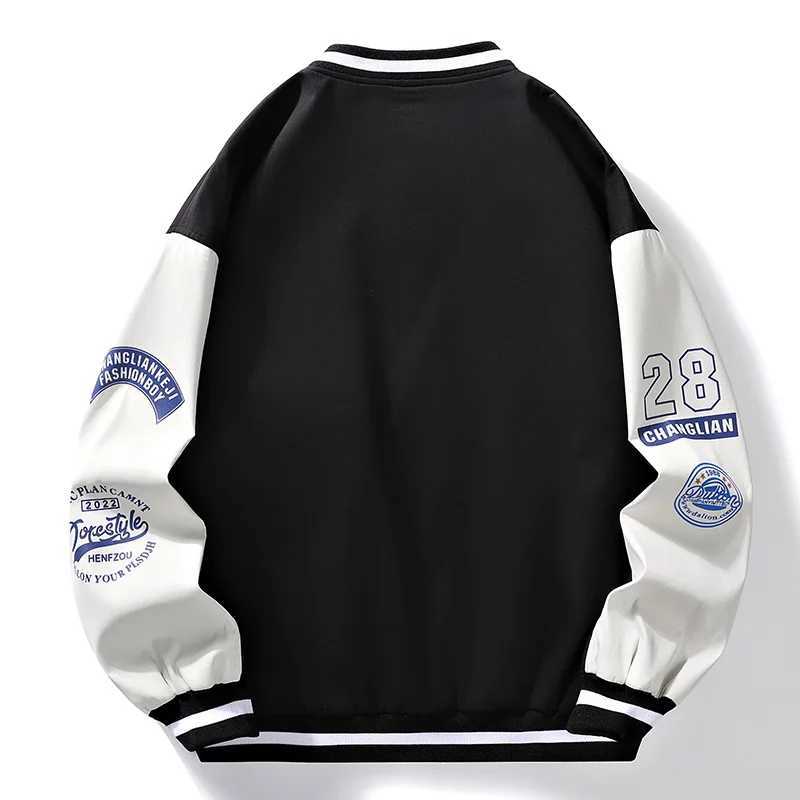 Spring and autumn outerwear mens jacket baseball suit trend handsome first high school jacket with velvet M241017