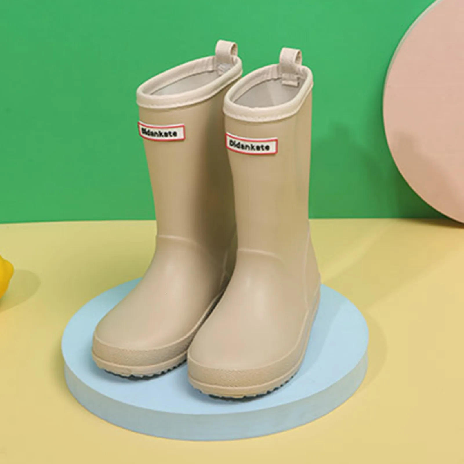 Rubber Four Seasons Shoes Children Rainboots High Quality Comfortable Outdoor Baby Boys Girls Water Shoes Kids Solid Rain Boots 241016
