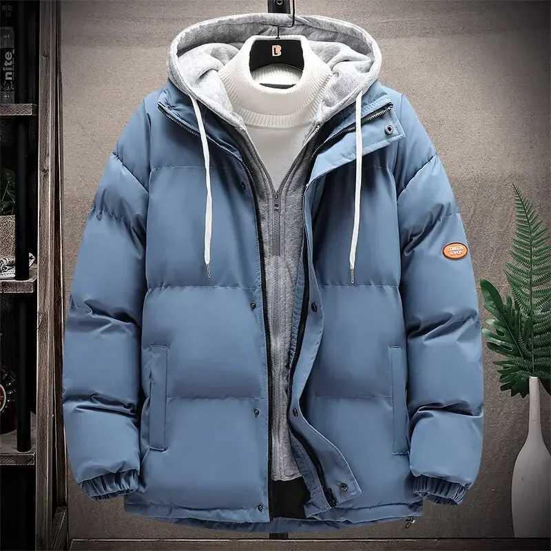 Winter Jacket Men Thick Warm Parkas Man Hooded Puffer Jackets Fake Two Cotton-padded Coats Clothing Fashion Casual Outwear Top X241017
