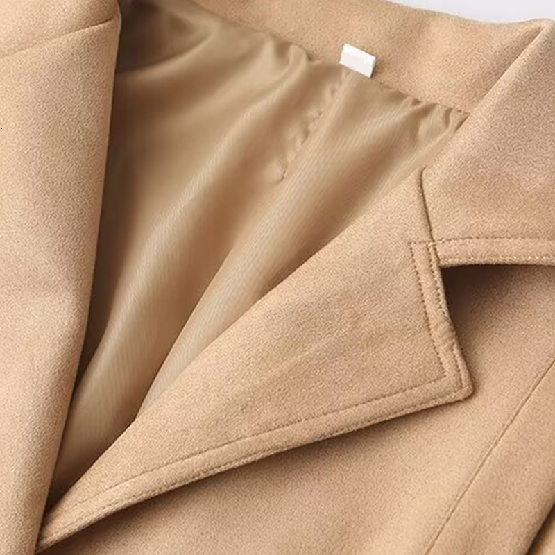 With Belt Women's Outwear Leather Jackets Long Sleeve Solid Elegant 2024 Inszart Casacos Femme Woman Coat Top