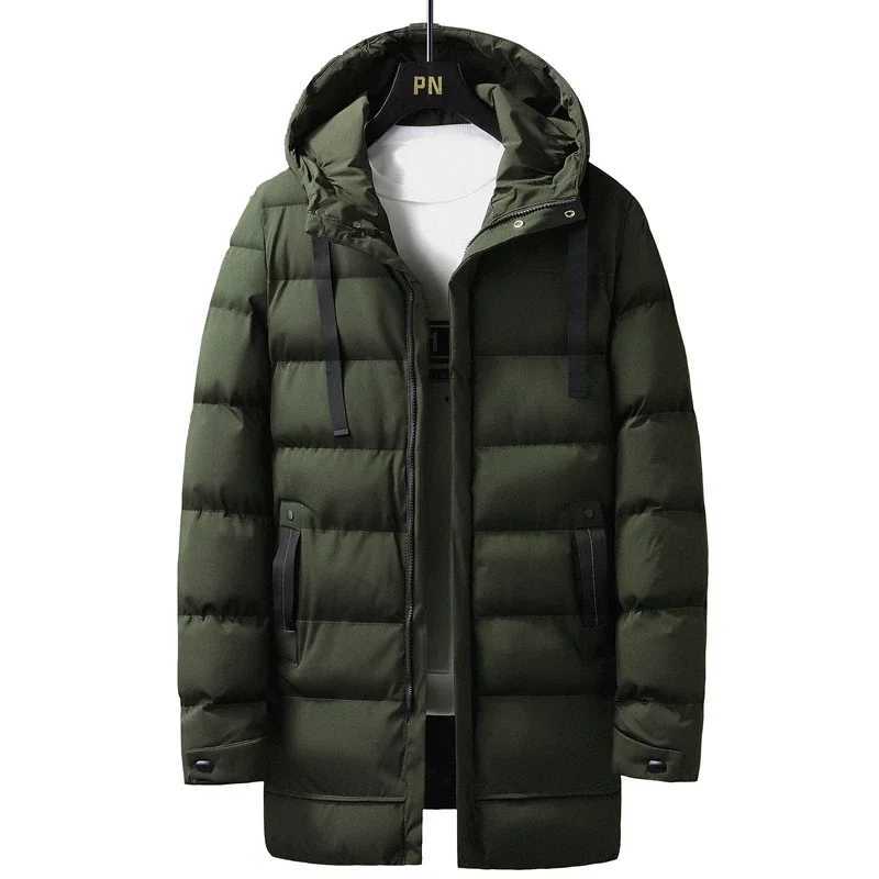Puffer Jacket Men 8XL Thick Warm Winter Jackets Plus Size Hooded Long Coats Fashion Casual Cotton Padded Parkas Man Outwear Top X241017