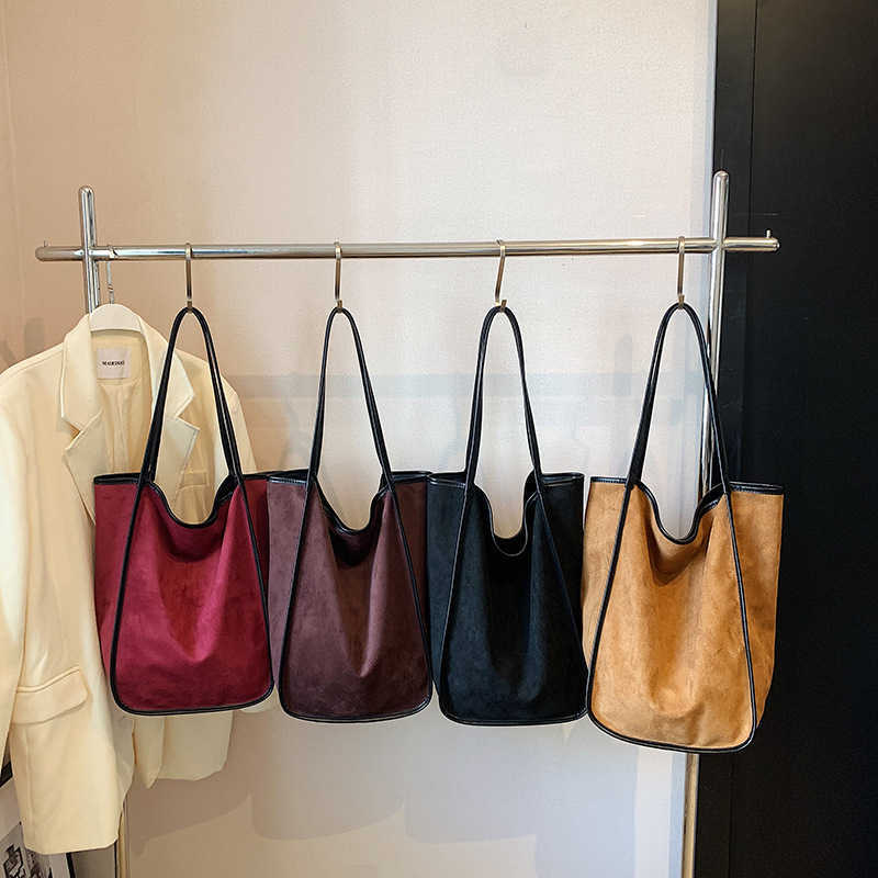 Large Capacity Commuter Bag Milard Bucket Tote Bag Autumn/Winter Handheld Shoulder Bag 241015
