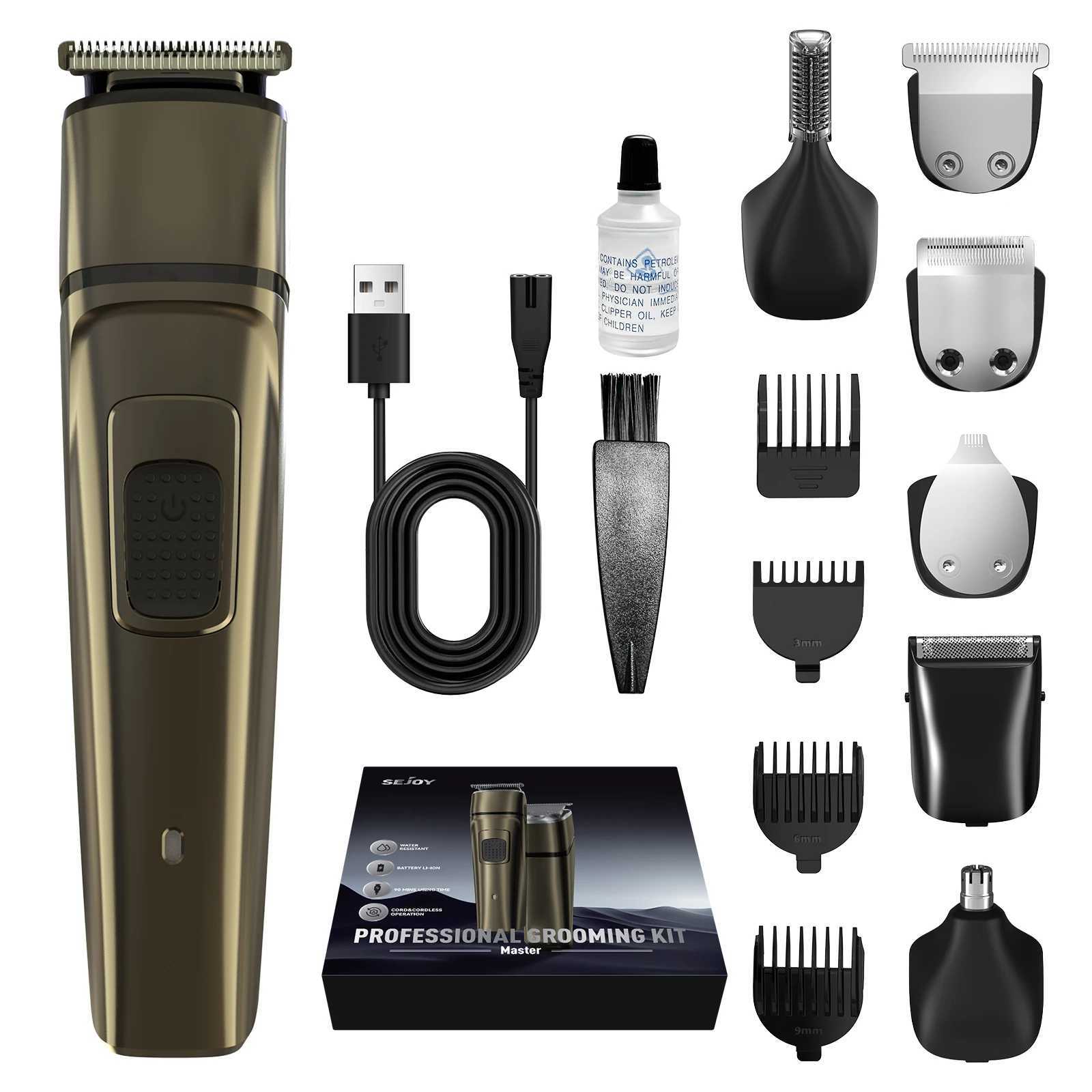 5-in-1 electric hair clipper mens professional cordless hair clipper shaver charging IPX7 waterproof hair clipper W241017