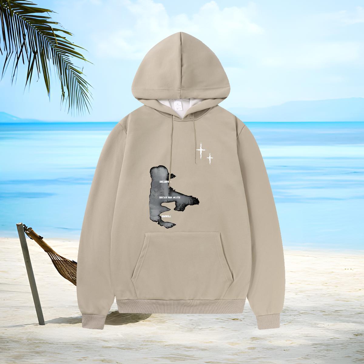 Fashion Casual Man Hoodie Drawstring Long Sleeve Free Shipping Men Clothes Hoodie High Street Hip Hop Top Hoody Cartoon Print Thick Fleece
