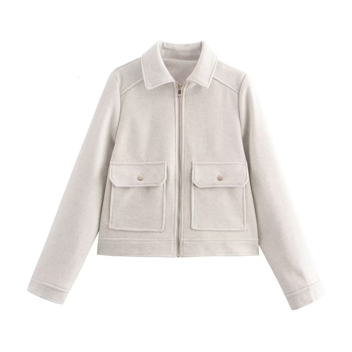 Women's Jaquetass Femininas Cargo With Button Long Sleeve Outwear Solid 2024 Inszart Bombers Jackets Coat