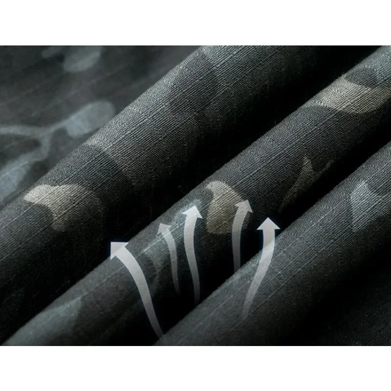 Outdoor Training Suit Men Durable Breathable Tshirt Cargo Pants Set Waterproof Suits Multiple Pockets Camo 2 Pcs 241017