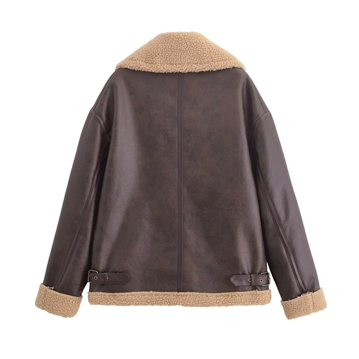 Leather Winter Women's Coat Thick Warm Outwear Inszart 2024 Long Sleeve Casacos Mujer Jaquetas Femme Faux Woman Jackets