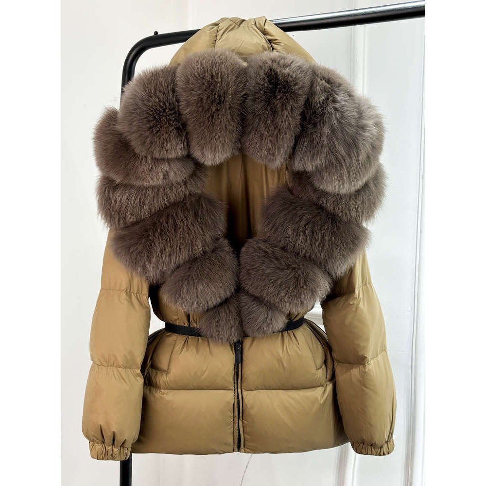 Janveny 2024 Winter Puffer Jacket Women Real Fox Fur Hooded Thick Warm 90% White Duck Down Coat Female Parkas Waterproof