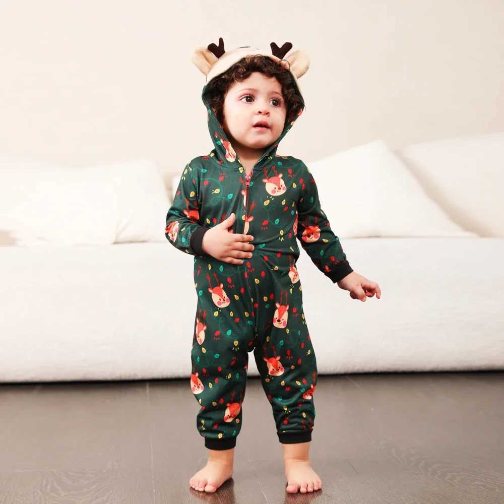 Family adult child matching set snowman allows printing cute hooded one-piece jumpsuit warm and soft jumpsuit W241015