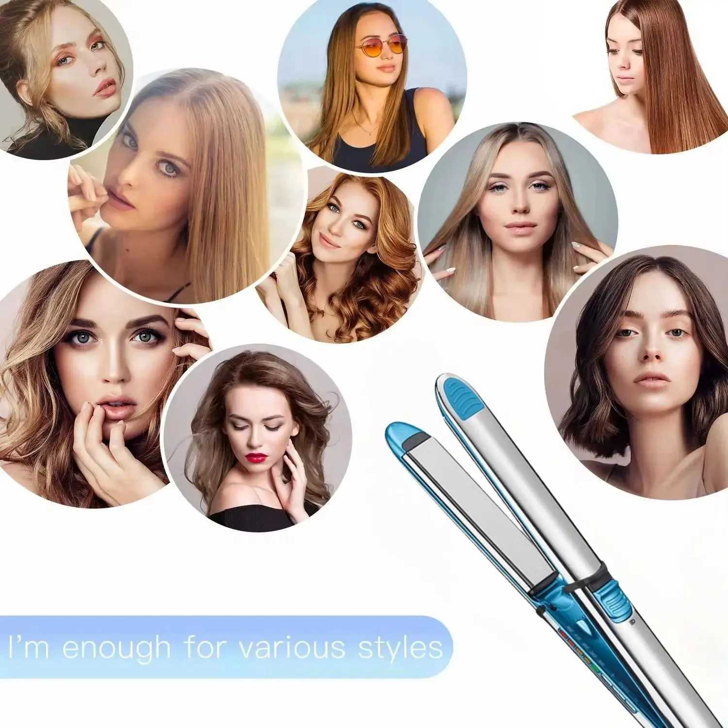 2-in-1 Electric Hair Straightener Curler Infrared Heat Proof Ceramic PTC Plate Custom Best Hair Salon Straight Curl IronXJ241016