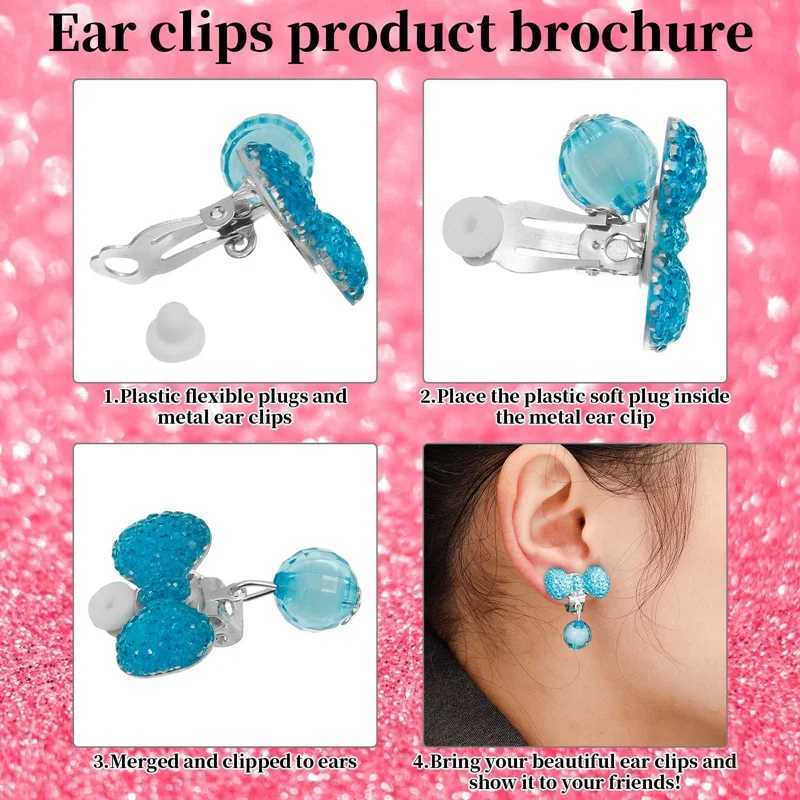 7 pairs of Korean style childrens ear clips cute cartoon animal ear clips without perforations earrings for girls and children gifts and jewelry W2410