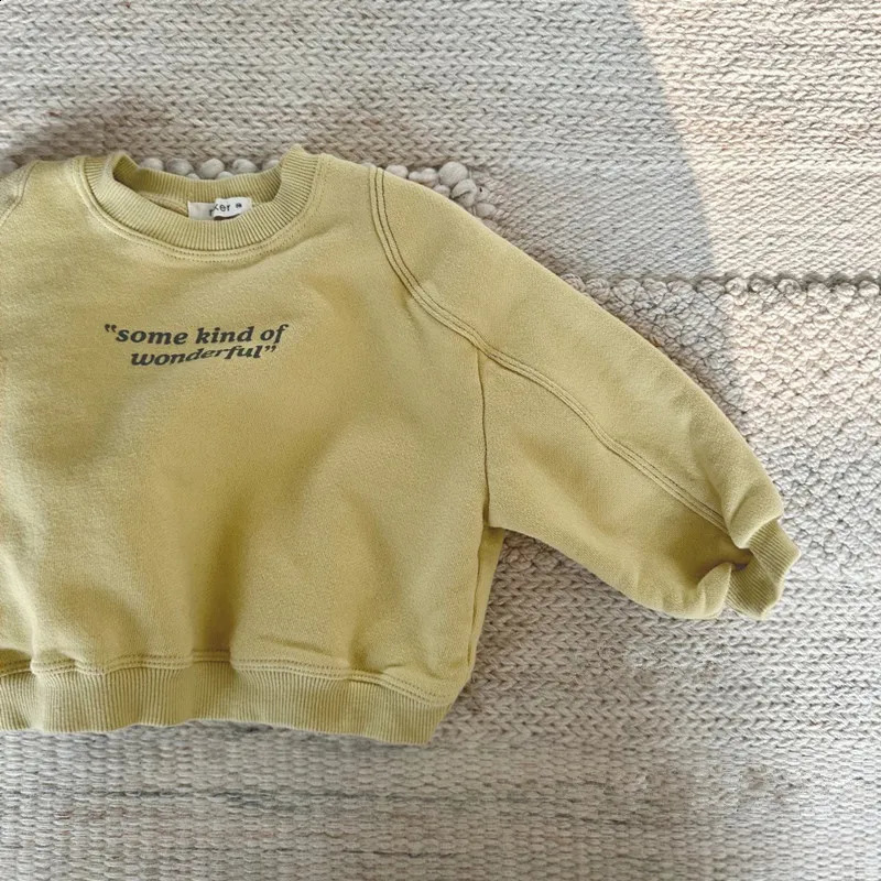 Spring Infant Long Sleeve Pullover Baby Letter Print Tops Children Casual Sweatshirt Toddler Boy Girl Clothes 241017