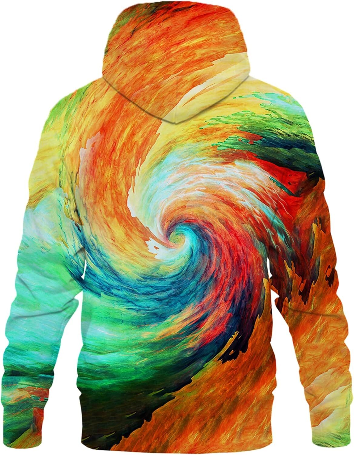 Hoodie for Mens Womens Unisex Mens and Womens Novelty Hoodies 3D Fashion Digital Print Pullover Hooded Sweatshirts with Pockets Graphic Warm