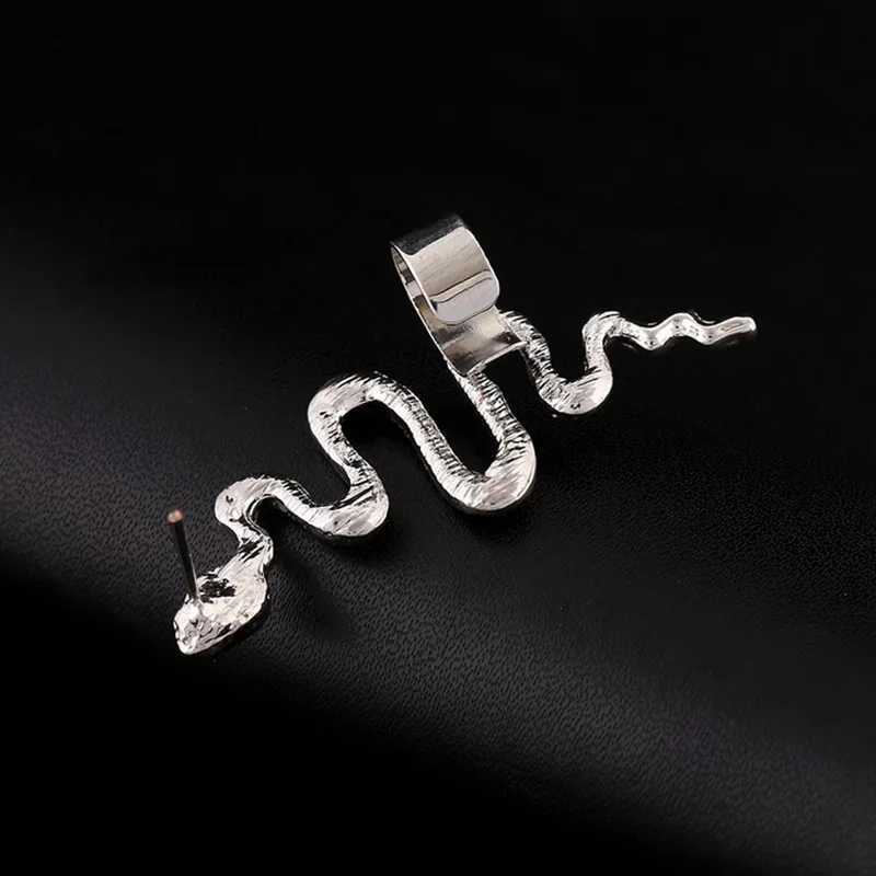 Retro snake stud earrings womens charm silver round ear clip womens 2022 trend ear sleeves Valentines Day gifts jewelry W241017