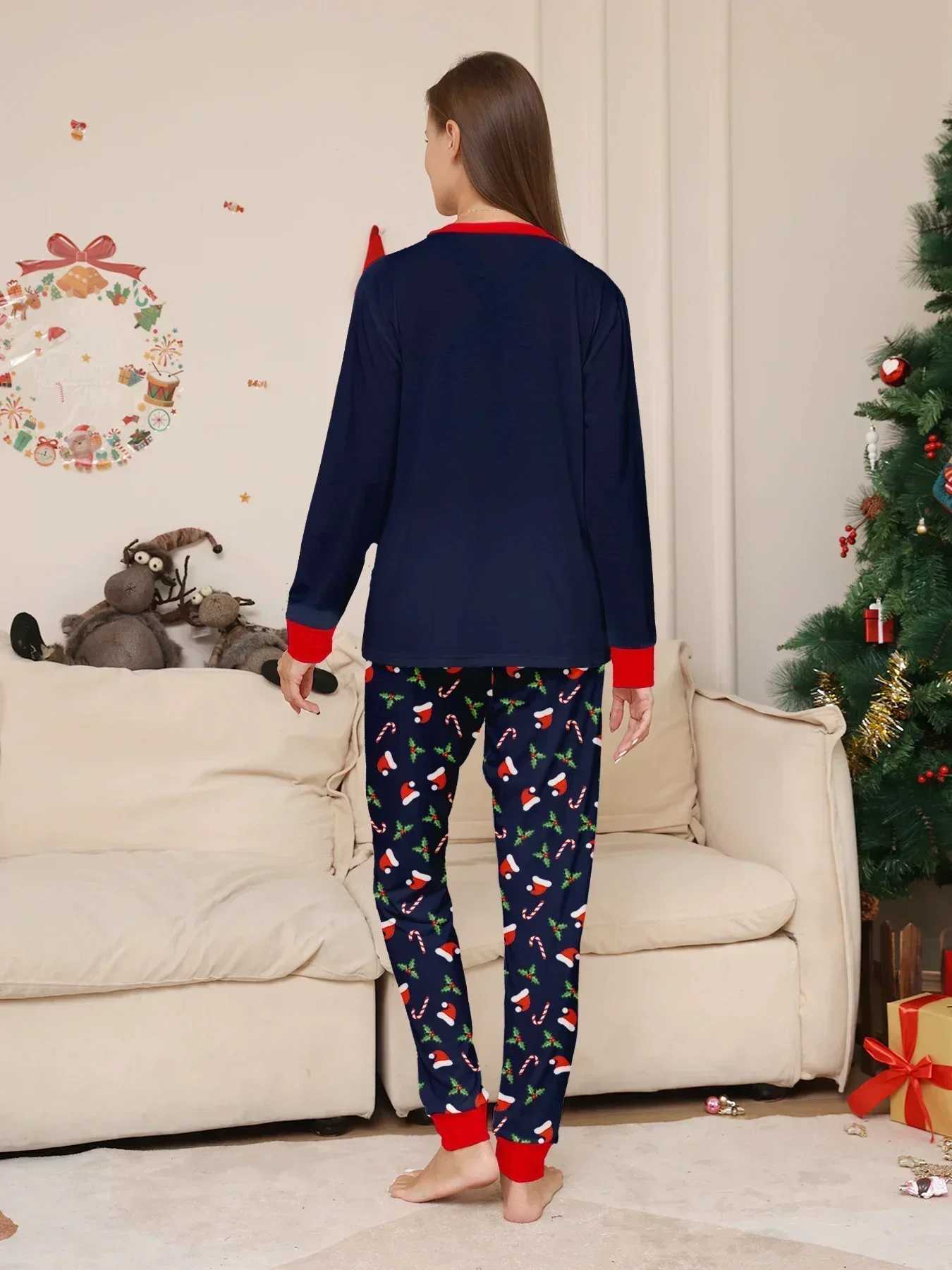 2024 New Christmas Printing Pajama Set Casual Parent Child Matching Clothing Baby Boys and Girls Clothing Christmas Gift Family Appearance Pjs W241015