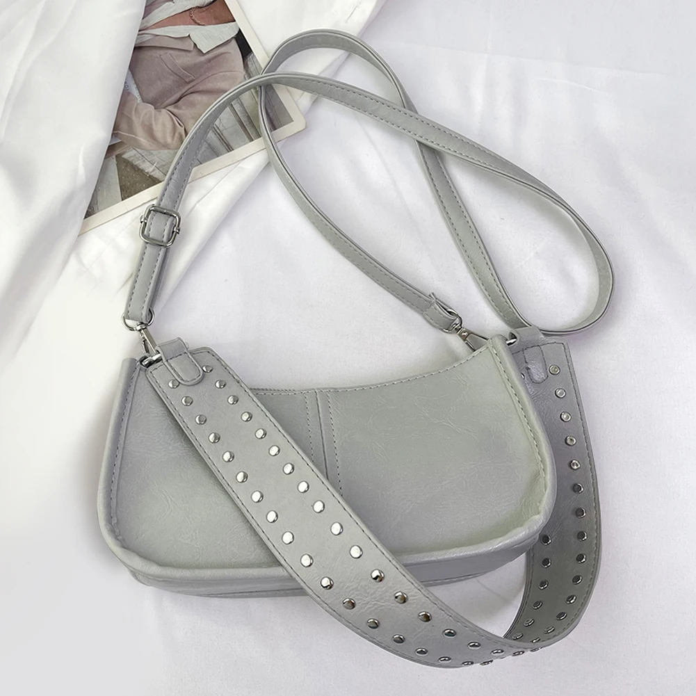 Y2K Red Shoulder Bag Women Vintage Underarm Crossbody Bag TLXT Ladies PU Leather Retro Tote Bags Underarm Satchel Bag Handbag Purse Gift for Women