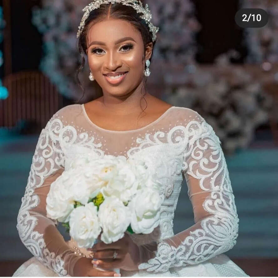 Size Wedding Plus 2022 Dresses Beading Bridal Gowns Long Sleeve Crystal Lace Appliqued Sequined Vestidos De Novia Cg001