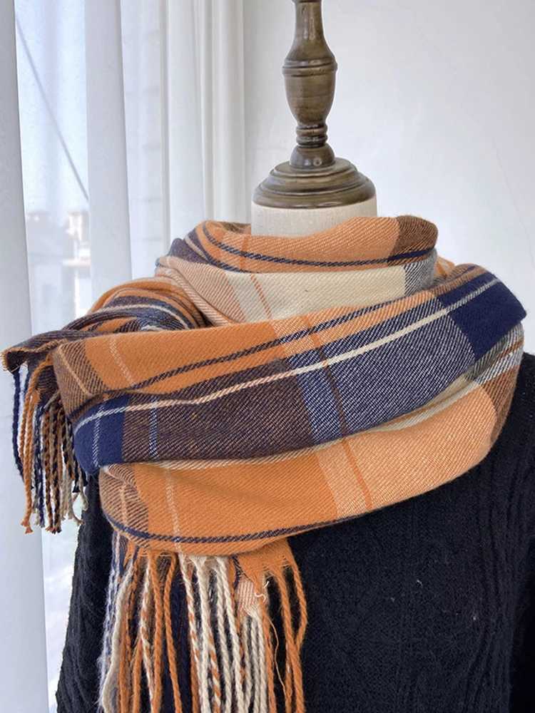 New Sweet Retro Scarf Winter Warm Womens Mens Prefabricated Plain Scarf Warm Pashmina Flawless M Foil Packaging Shawl Unisex Style X241017