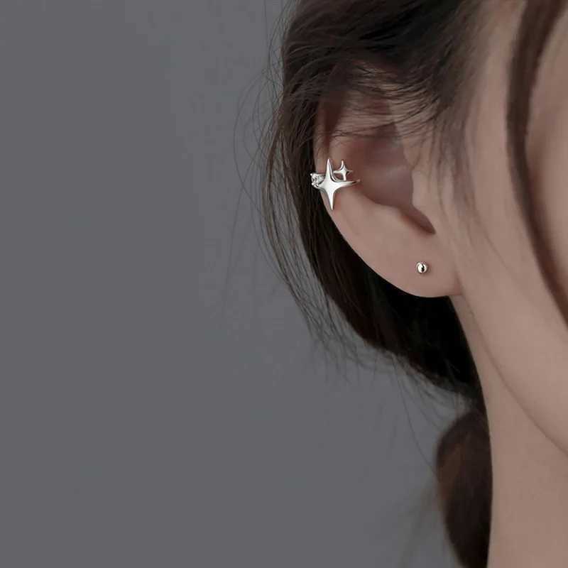 Fashionable silver cross star zircon clip earrings suitable for women non perforated fake earrings a large number of jewelry earrings cuffs aretes de 