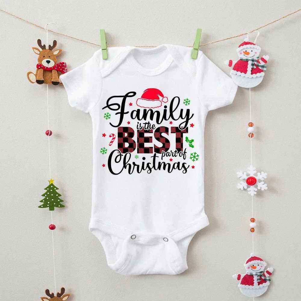 Family is Christmas printing family shirts Christmas matching clothing parents childrens shirts baby jumpsuits Christmas clothing W241015