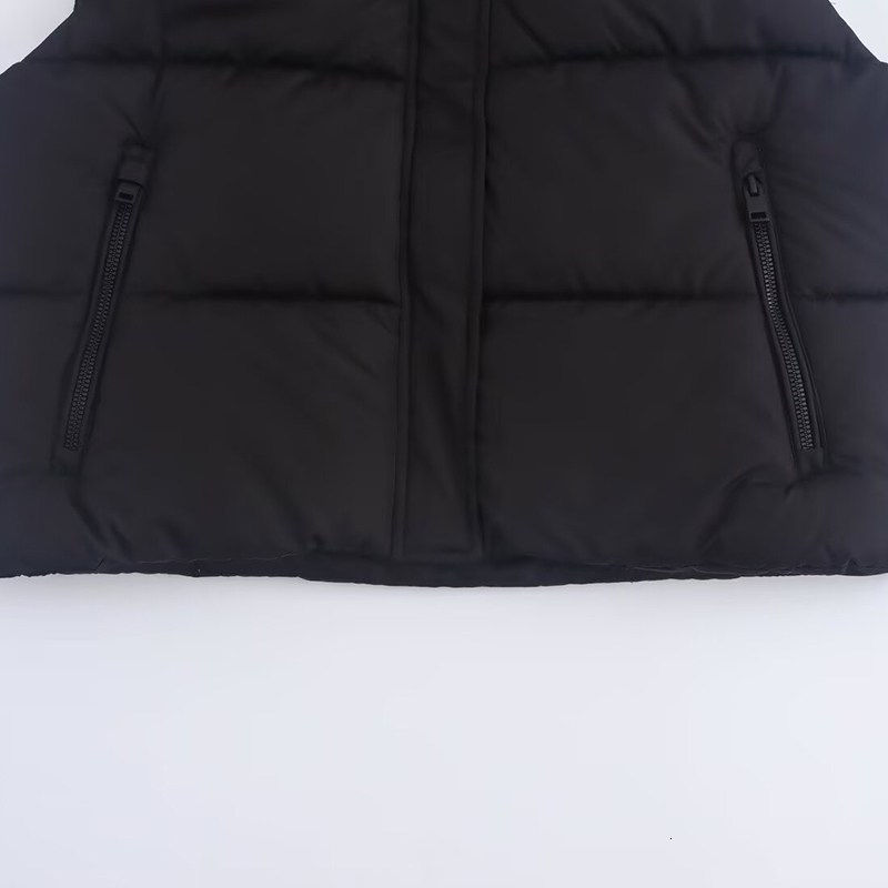 Women's Vest Jackets Warm Coat Sleeveless Outwear With Hoodies Black 2024 Inszart Patchwork Casual Loose Chalecos De Invierno