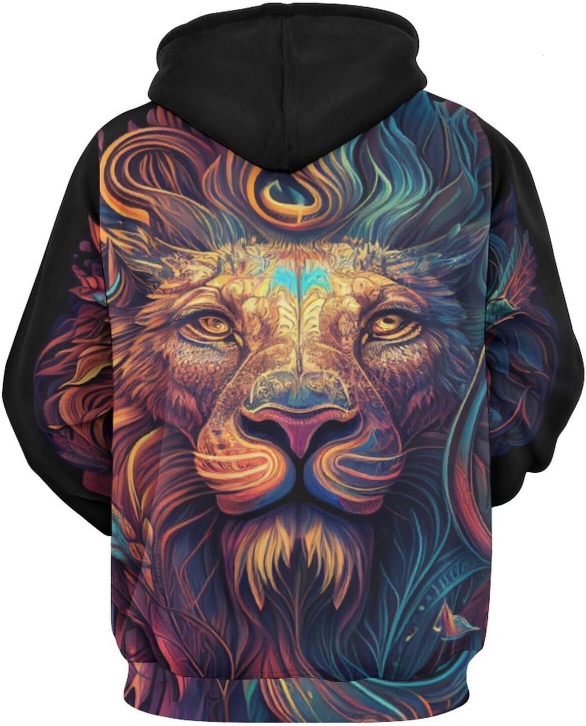 Hoodie for Mens Womens Unisex Novelty Colorful Lion King Hoodie 3D Cartoon Animal Pattern Hoodie Graphic Hoodies sweatshirt Fashionable and Warm