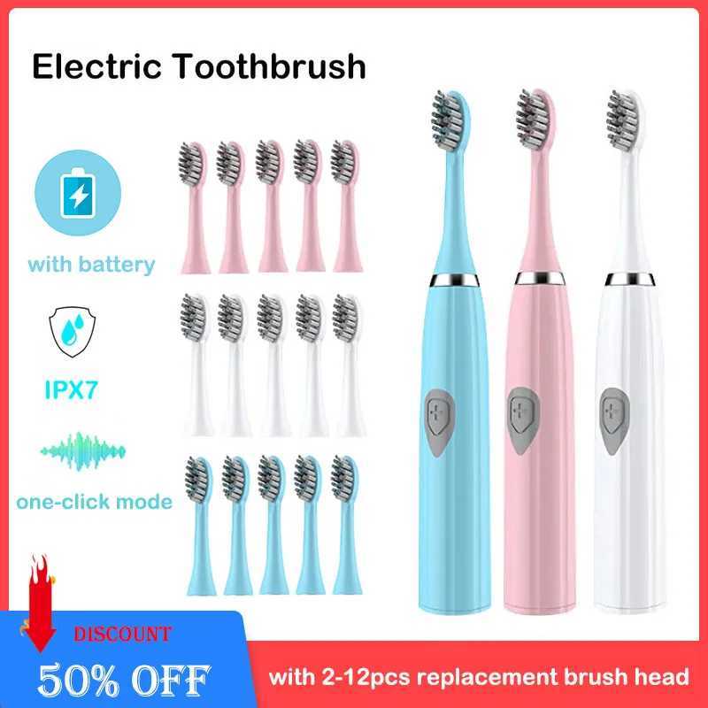 New Arrival Electric toothbrush IPX7 waterproof sonic toothbrush DuPont soft bristle adult large button vibration smart toothbrush G241017