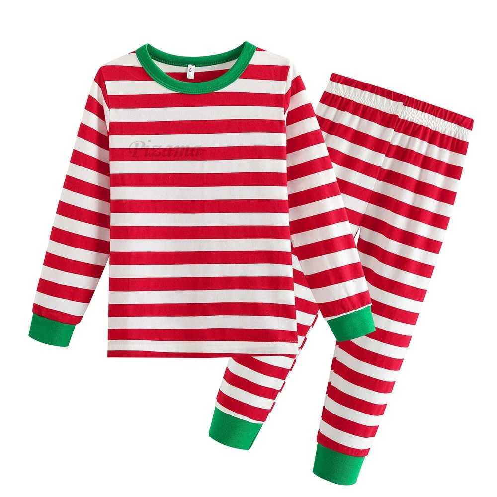 Family Matching Christmas Pajamas 100 Cotton Red and White Striped Christmas Pajamas Childrens Pajamas Mother Children Matching Set Pajamas W241015