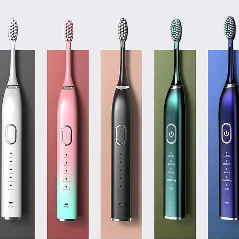 New Arrival Ultrasonic Electric Toothbrush Rechargeable USB for Adults Teeth Whitening 5Mode Sonic Tooth Brush Smart Timer with Travel Box G241017