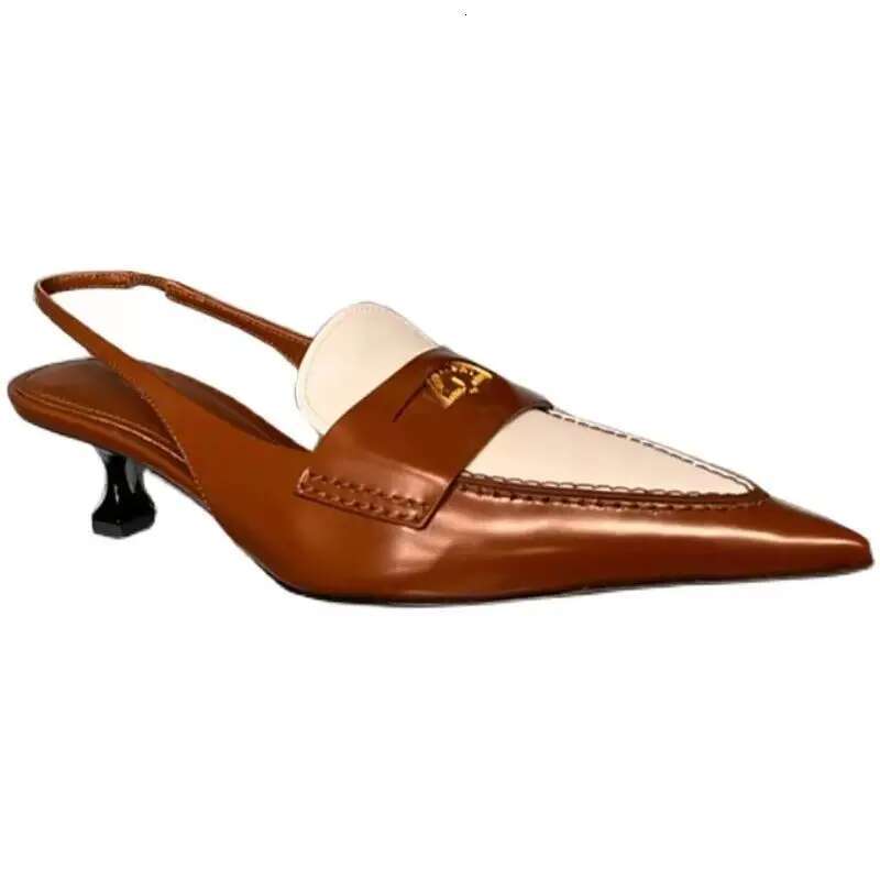Women High Heel Low Heels Metal Decor Mixed Colors Sandals Designer Brand Retro Shoes for Female