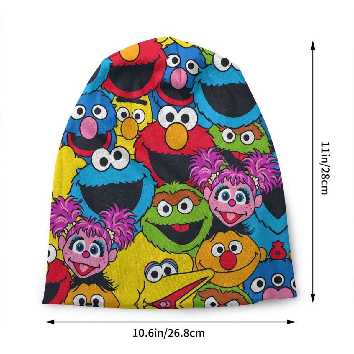 Sesame Street Biscuit Monster Hat Street Knitted Hat Mens Winter Warm and Happy Elmo Skulls Beanies Hat W241017