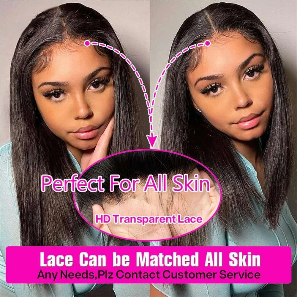 4X4 Closure Bone Straight Bob For Women Preplucked Lace Frontal Brazilian Wig 100% Human Hair