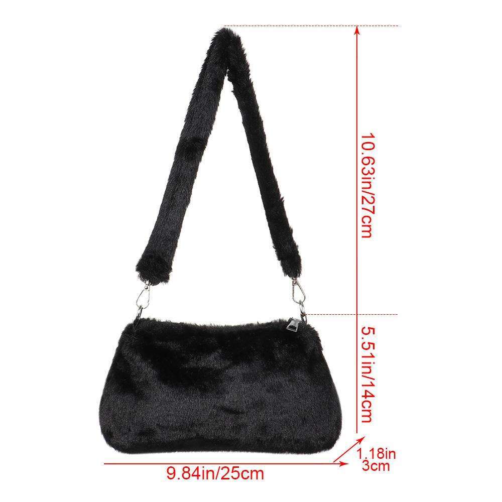 Casual Women's Handbags Underarm Leopard Plush Shoulder Animal Print Bag Messenger Crossbody Bags
