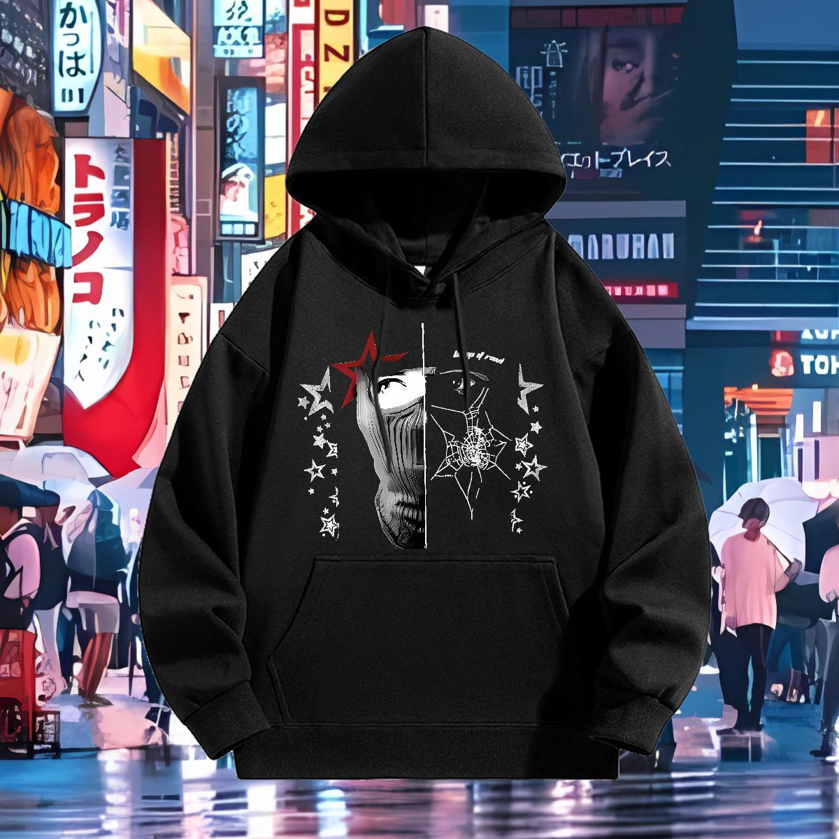 Designer Fashion Mens Hoodie Drawstring Long Sleeve Cool Design Men Clothes Hoodie Street Casual Tops Hoodie Floral Print Warm Fleece