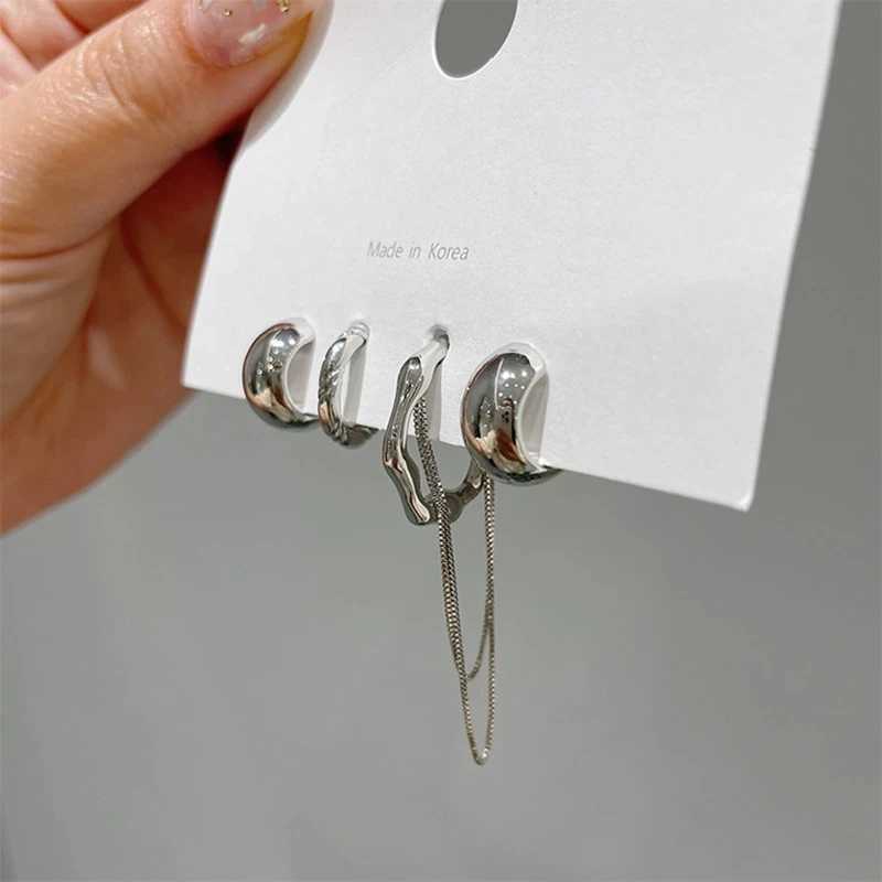 Korean Zircon Small Earrings Cuff Set Earclip Vintage Gold Earrings Cute Non Perforated Clip Earrings Womens Jewelry W241017