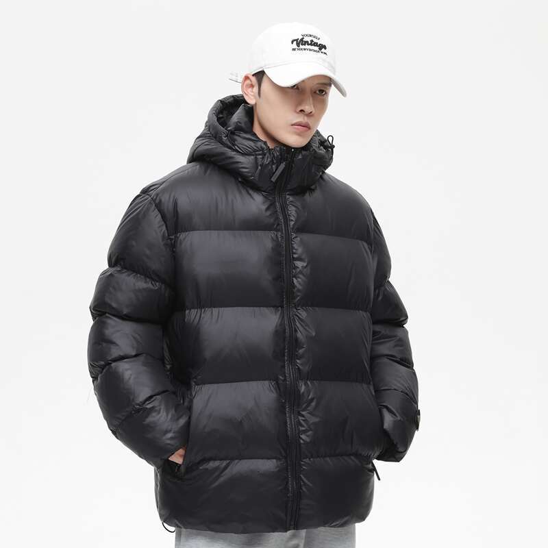 Men Hooded Zipper Parkas Puffer Padded Cotton Clothes Solid Color With Hoodie Warm Waterproof Jackets Man Winter Coats
