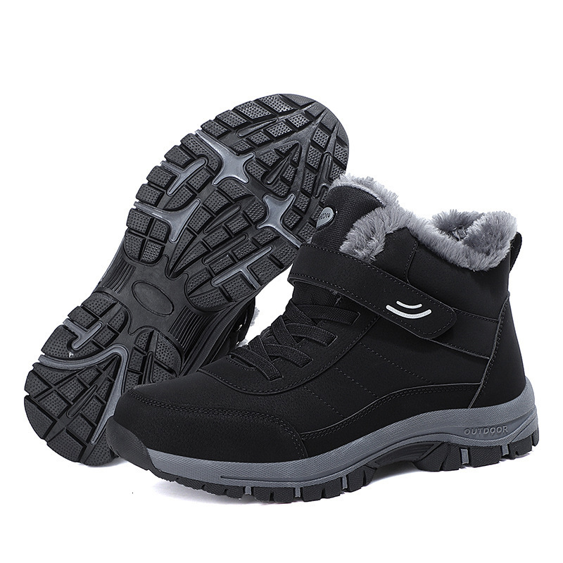 Autumn winter high top with plush thick cotton new styles for the elderly, men's sports, anti slip and walking shoes, mothers' snow boots, c