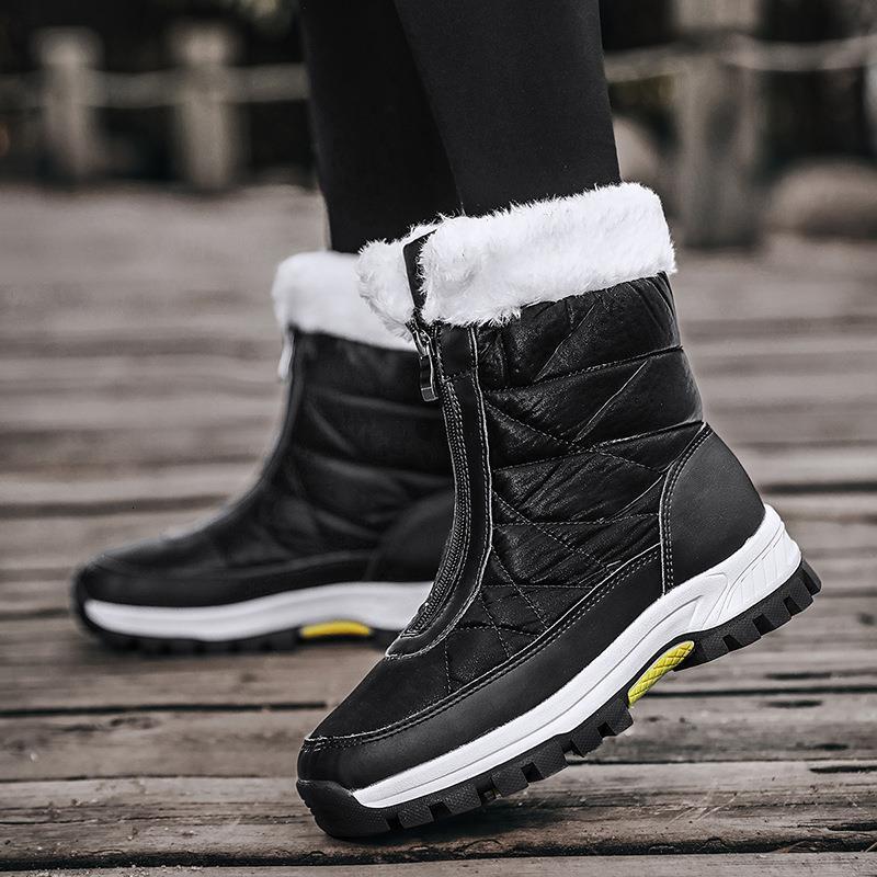 Large for women's new casual fashionable umbrella fabric with plush and thick insulation snow boots, large cotton shoes