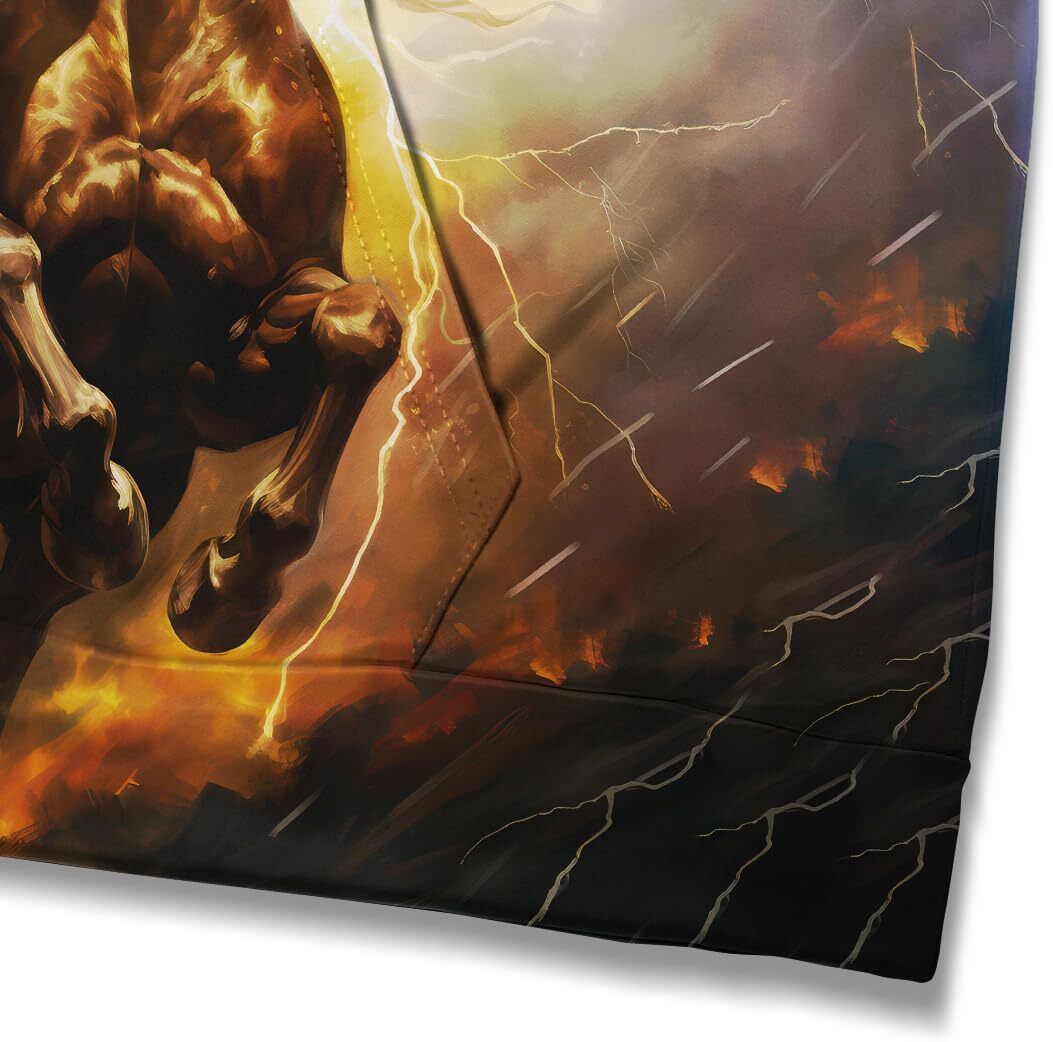 Hoodie for Mens Womens Novelty Gorgeous Starry Sky Thunderbolt Horse Graphic Hoodie Hoodies Psychedelic Aurora Animal Sweatshirts Pullover Graphic