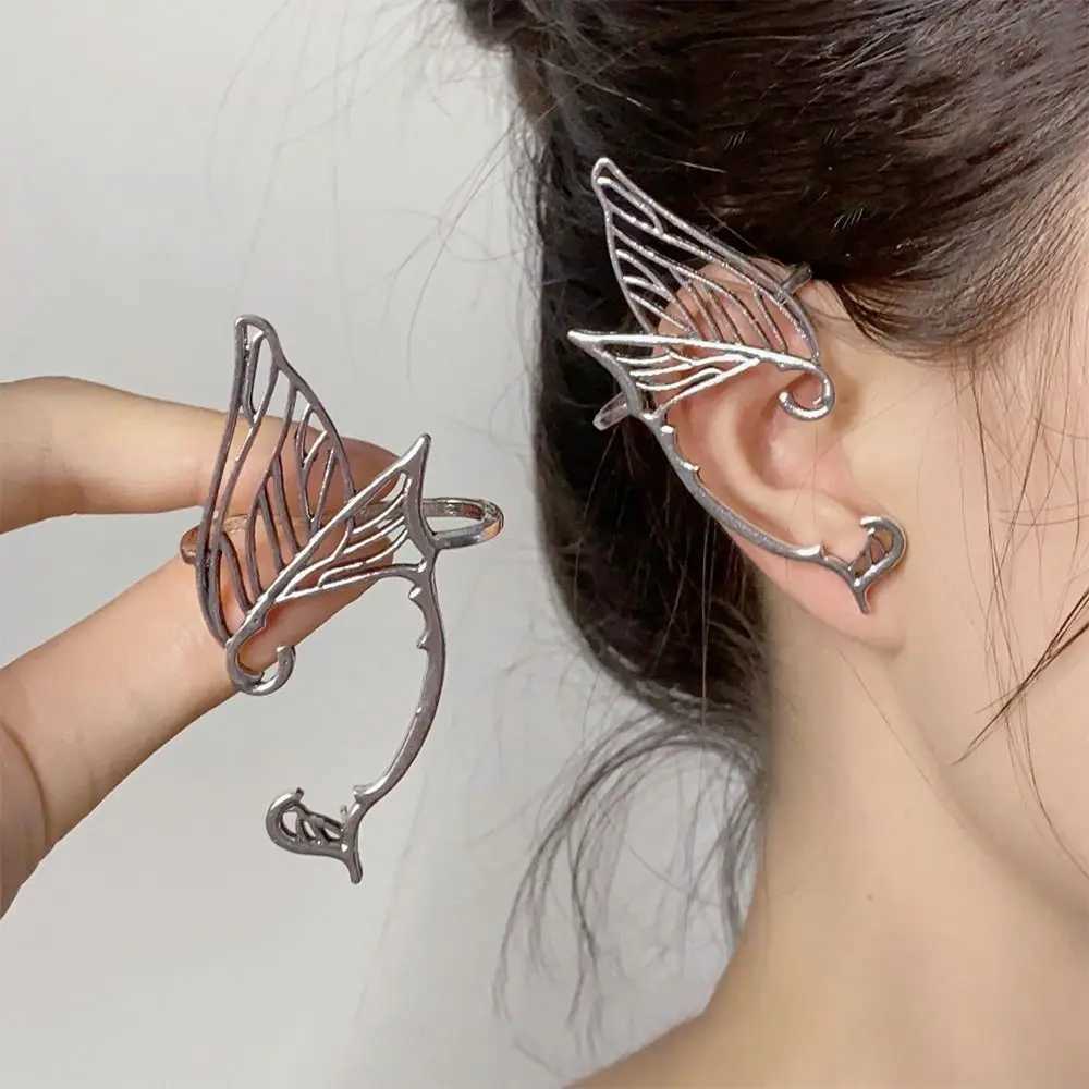 Single sided earrings leaf/right ear fairy ear cuffs elf ear clip antique gold earrings Gothic Halloween earmuffs W241017