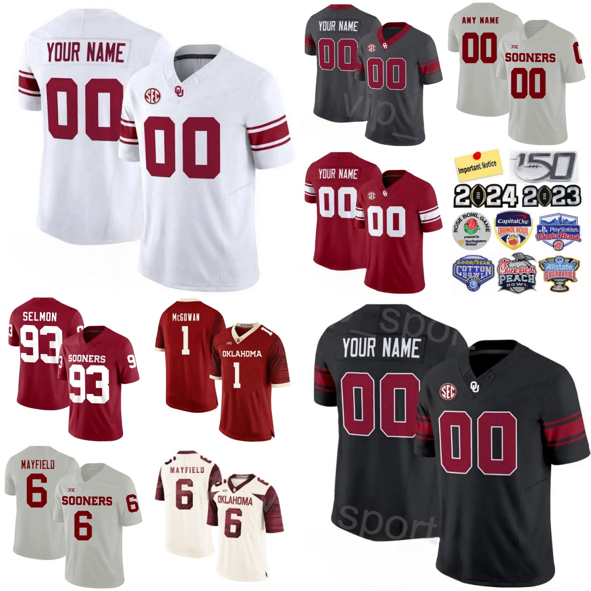 University Oklahoma Sooners Football 6 Baker Mayfield Jersey College 1 Jalen Hurts 1 Seth McGowan 28 Adrian Peterson 20 Billy Sims Red White Grey Children Mens Kid