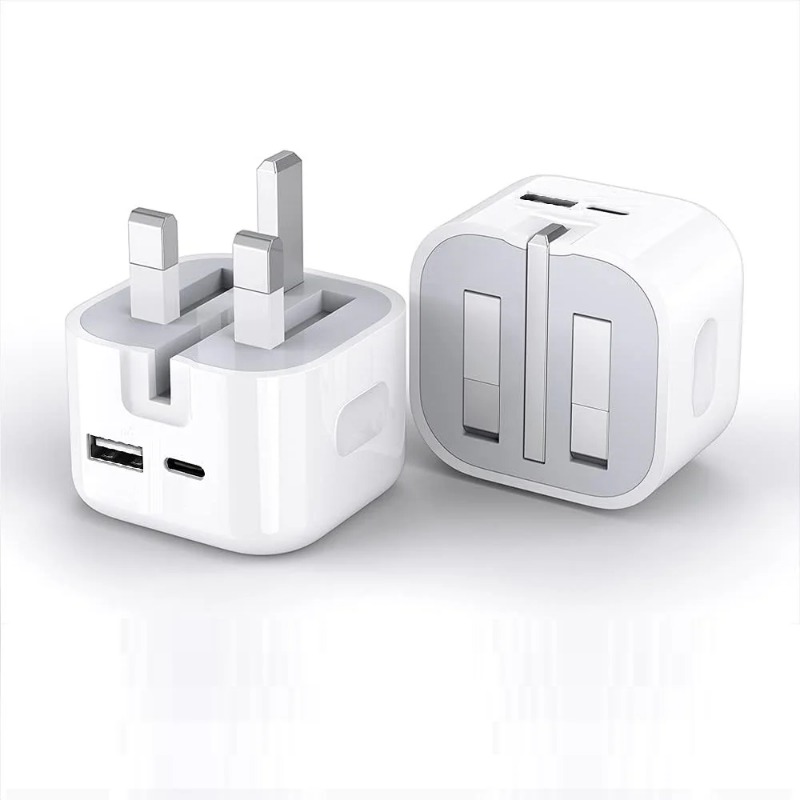 35W Dual Port A+C Fast Charging Charger Foldable USB & Type C Uk Plug Universal PD Wall Charger Block For Iphone Ipad Samsung Xiaomi Power Adapter